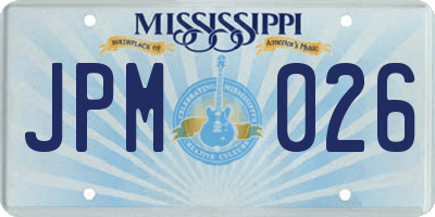 MS license plate JPM026