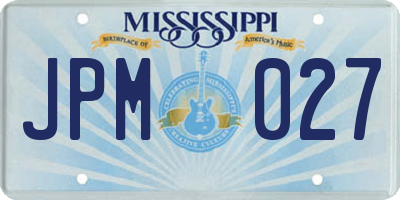 MS license plate JPM027