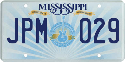 MS license plate JPM029