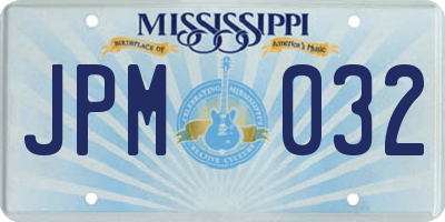 MS license plate JPM032