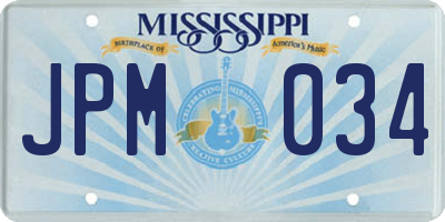 MS license plate JPM034