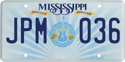 MS license plate JPM036