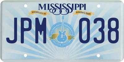 MS license plate JPM038