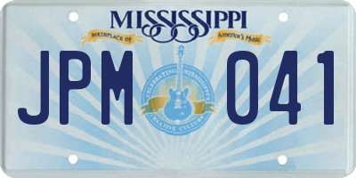 MS license plate JPM041