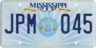 MS license plate JPM045