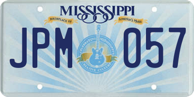 MS license plate JPM057
