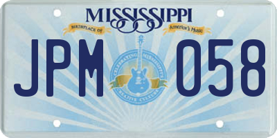 MS license plate JPM058