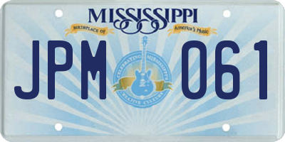 MS license plate JPM061