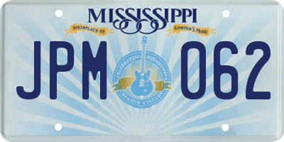 MS license plate JPM062