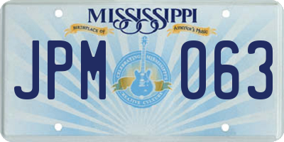 MS license plate JPM063