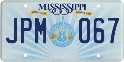 MS license plate JPM067