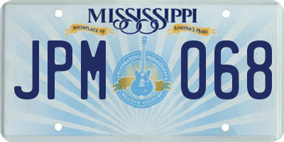MS license plate JPM068
