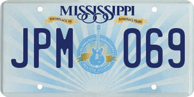 MS license plate JPM069