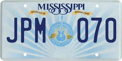 MS license plate JPM070