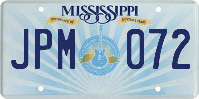 MS license plate JPM072
