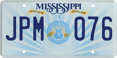 MS license plate JPM076
