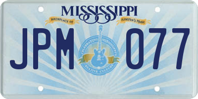 MS license plate JPM077