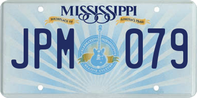 MS license plate JPM079
