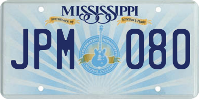 MS license plate JPM080