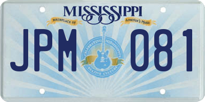 MS license plate JPM081