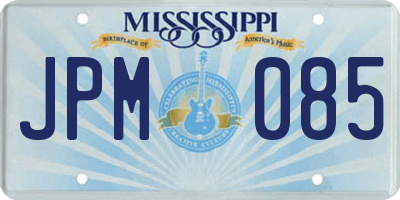 MS license plate JPM085