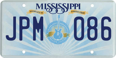MS license plate JPM086