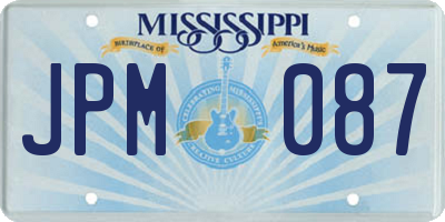 MS license plate JPM087