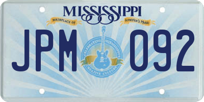 MS license plate JPM092