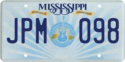 MS license plate JPM098