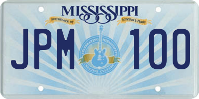 MS license plate JPM100