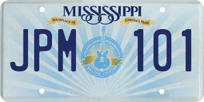 MS license plate JPM101