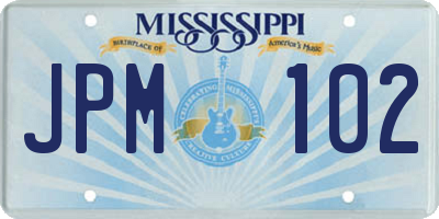 MS license plate JPM102