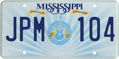 MS license plate JPM104