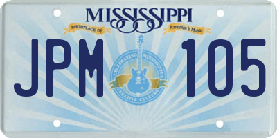 MS license plate JPM105