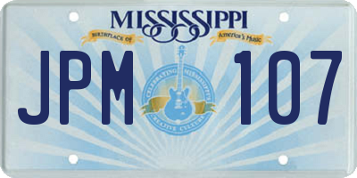 MS license plate JPM107