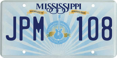 MS license plate JPM108