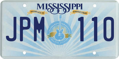 MS license plate JPM110