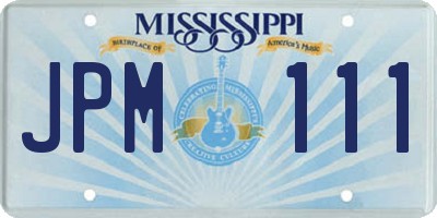 MS license plate JPM111