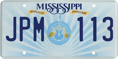 MS license plate JPM113