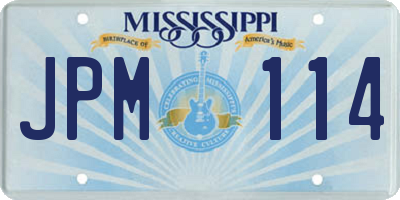 MS license plate JPM114