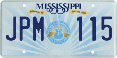 MS license plate JPM115