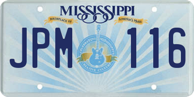MS license plate JPM116