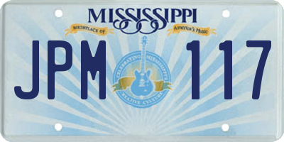 MS license plate JPM117