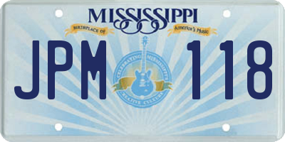 MS license plate JPM118