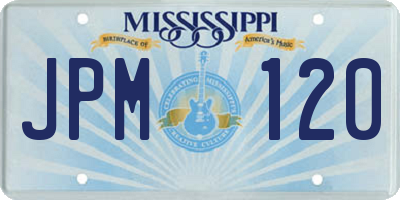 MS license plate JPM120