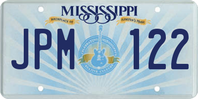 MS license plate JPM122