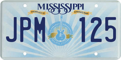MS license plate JPM125