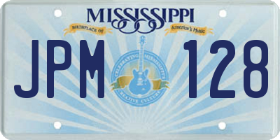 MS license plate JPM128