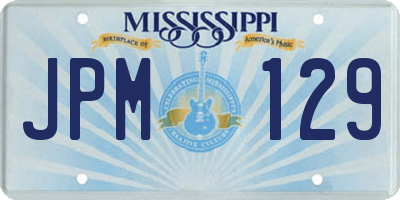 MS license plate JPM129