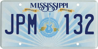 MS license plate JPM132